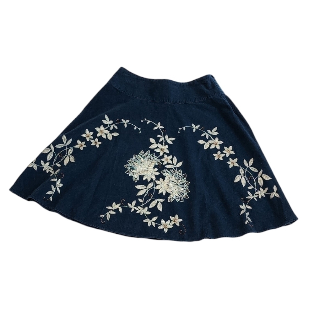 Talbots green Corduroy flower beaded skirts size 8
